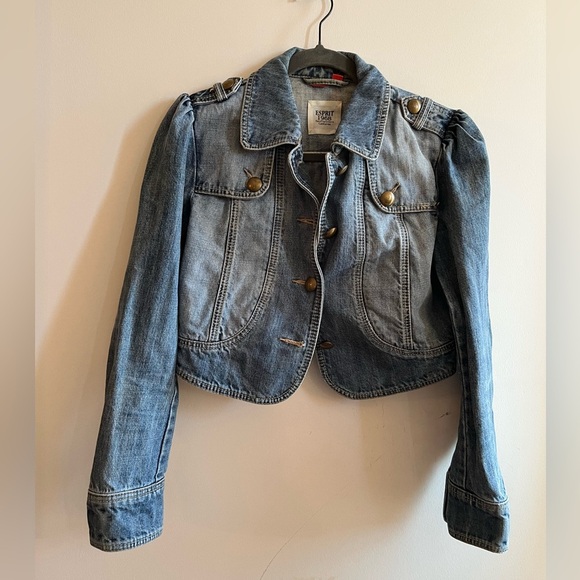 ESPRIT 1968 Denim Cropped Jacket Size Small - Picture 1 of 12